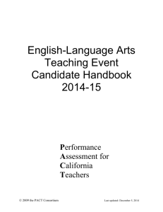 Overview of English-Language Arts Teaching Event