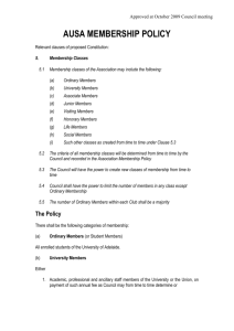 AUSA Membership Policy - Australian University Sport