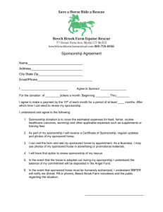 Sponsorship Form - Beech Brook Farm Equine Rescue