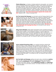 Chakra Balancing is a hands-on healing treatment using gentle, non