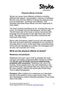 F33 PHYSICAL EFFECTS OF STROKE