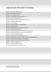 Engineering & Information Technology Bachelor in Aerospace