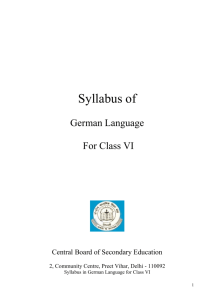 Syllabus Class VI - Central Board of Secondary Education