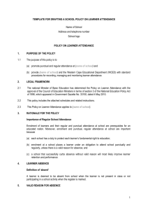 template for drafting a school policy on learner attendance