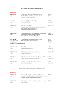 KLS Seminar and Lecture Programme 2004-05