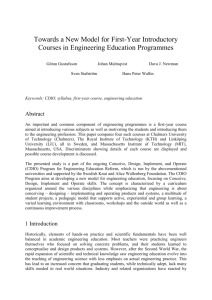 Towards a new model for first-year introductory courses in