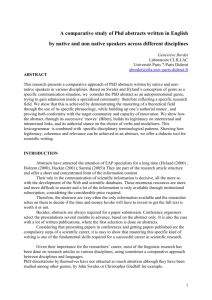 A comparative study of Phd abstracts written in English by native