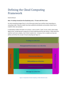 Defining a Cloud Computing Framework
