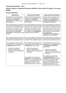 Level 3 History (90658) 2011 Assessment Schedule