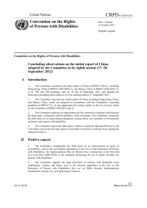 CRPD/C/CHN/CO/1 - Office of the High Commissioner on Human