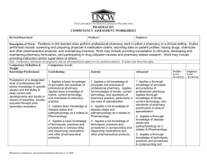 Pharmacist Competency Assessment Worksheet