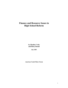 Finance and Resource Issues in High School Reform