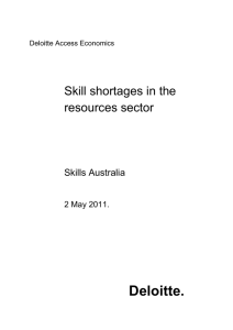 Skill Shortages in the Resources Sector