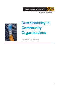 Sustainability in Community Organisations