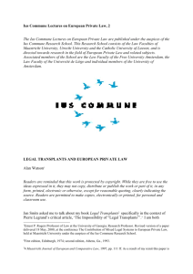 Ius Commune Lectures on European Private Law, 2 The Ius