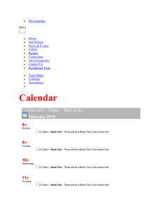 Calendar - Jerome Primary School