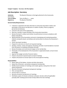 Secretary Job Description - Federation of Calgary Communities
