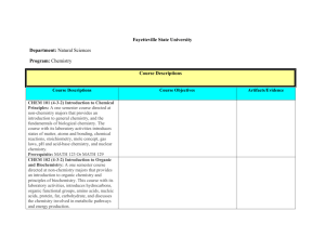 BS Chemistry Course Descriptions