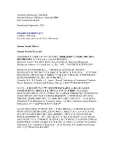 DISODIUM PHOSPHATE - PAN Pesticide Database