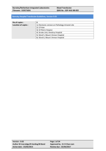 Hospital Transfusion guidelines