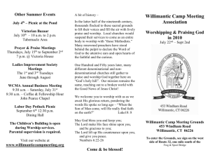 Willimantic, CT 06226 - Willimantic Camp Meeting Association