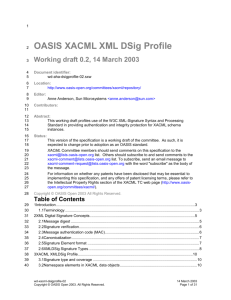 OASIS XACML XML DSig Profile