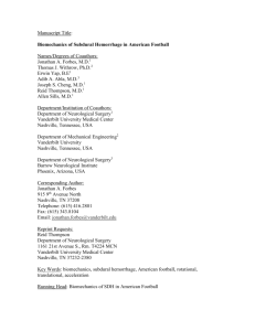 Biomechanics of Subdural Hemorrhage in American Football