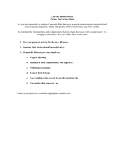 Genetic Amniocentesis Instruction Sheet