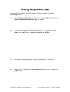 Limiting Reagent Worksheet (c)2002 Cavalcade Publishing, All