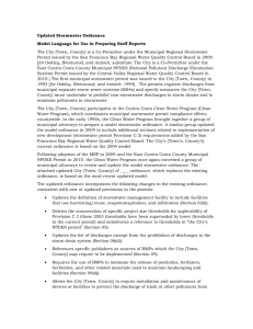 Model Staff Report - Contra Costa Clean Water Program