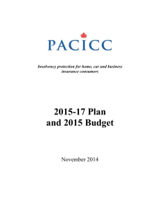 Plan and Budget PACICC`s proposed plan for 2015