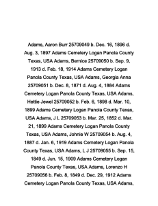 Adams cemetery list - RootsWeb