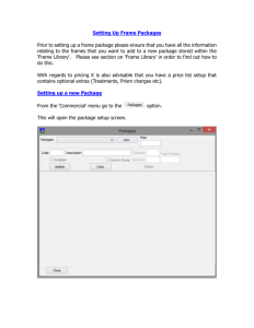 Setting Up Frame Packages