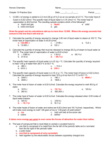 AP Chem Ch 8 and 10 Practice Quiz