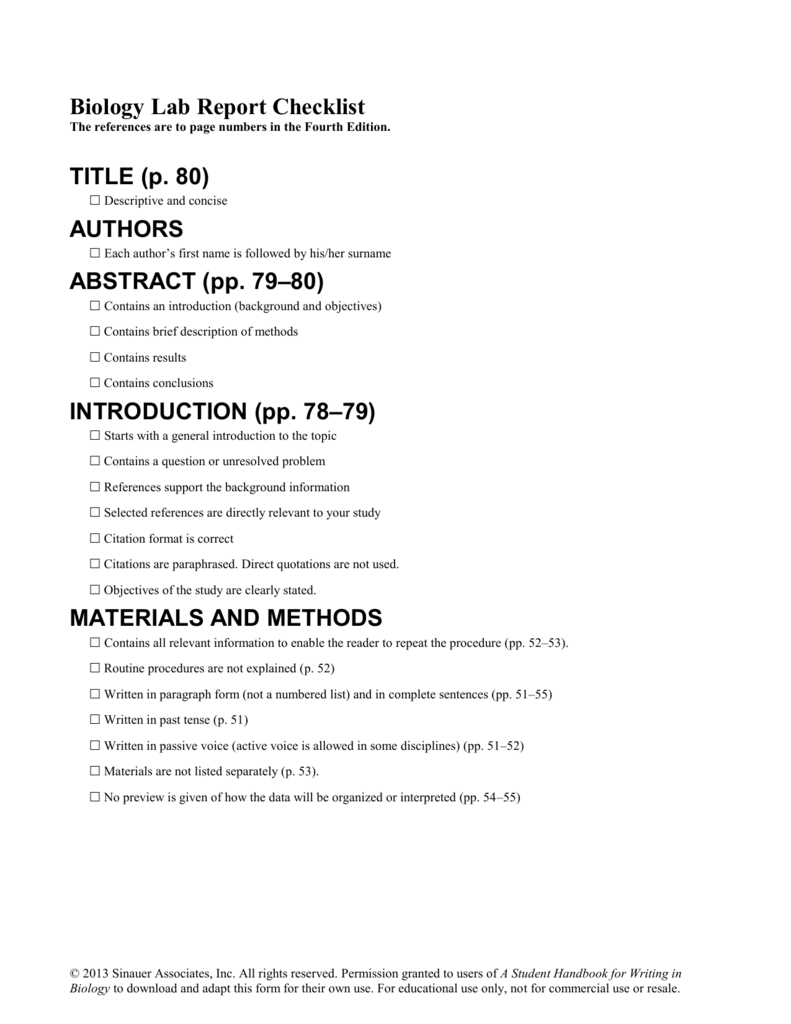 Biology Lab Report Example - Crafting Good Biology Reports