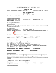 Material Safety Data Sheet - Dudley Chemical Corporation