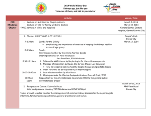 2014 World Kidney Day Kidneys age, just like you Take care of them