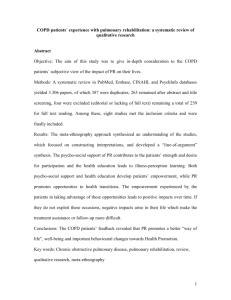COPD patients´ experience with pulmonary rehabilitation: a