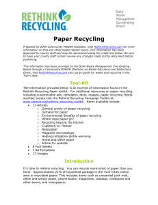 Paper Recycling - Solid Waste Management Coordinating Board
