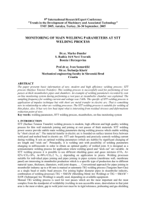 Monitoring of main welding parameters at STT welding process