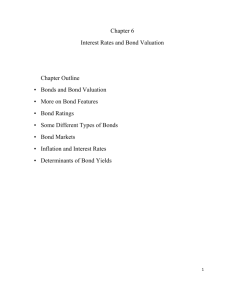 Chapter 6 Interest Rates and Bond Valuation Chapter Outline