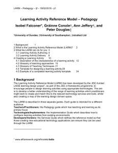 Learning Activity Reference Model - The E