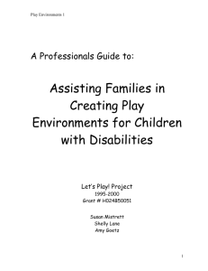 Creating Play Environments with Families with Children with