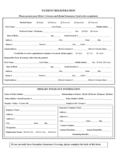 new patient paperwork (to be filled out)