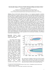 Interdecadal change in Western Pacific Subtropical High and