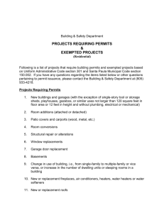 Projects Requiring Permits