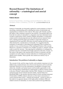 The limitations of rationality tautological and asocial concept