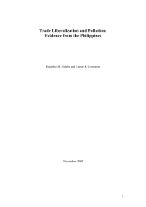 Trade Policy Reforms in the Philippines