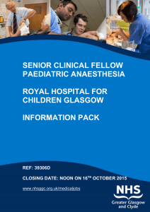 Work of the Department - NHS Greater Glasgow and Clyde