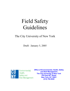 Field Safety Guidelines - The City College of New York